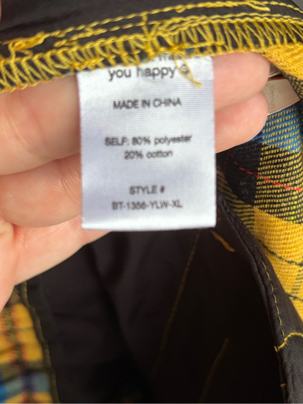 Dressed in LALA Yellow & Blue Plaid Wide-Leg Pants - Picture 5 of 5